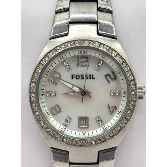 Fossil Women's Colleague Quartz Stainless Steel Three-Hand Watch AM4141 Working - Picture 3 of 16